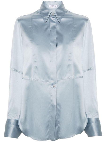 long-sleeve satin shirt