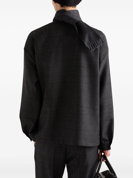 zip-fastening wool shirt