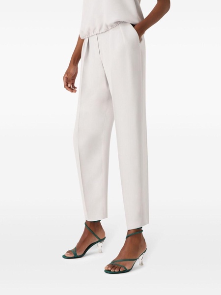 high-waisted silk tapered trousers