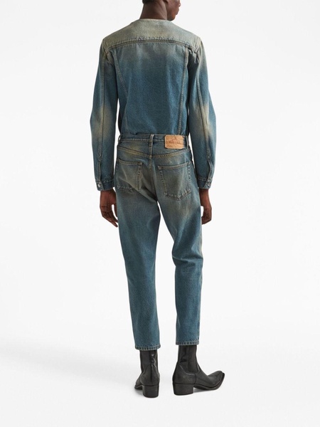 distressed-effect straight-leg jeans