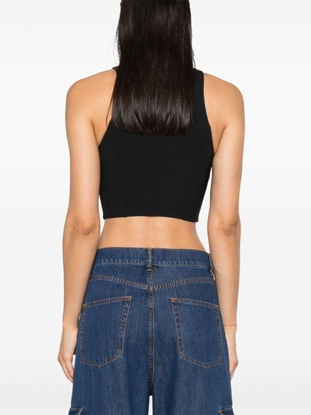 crepe racerback crop top