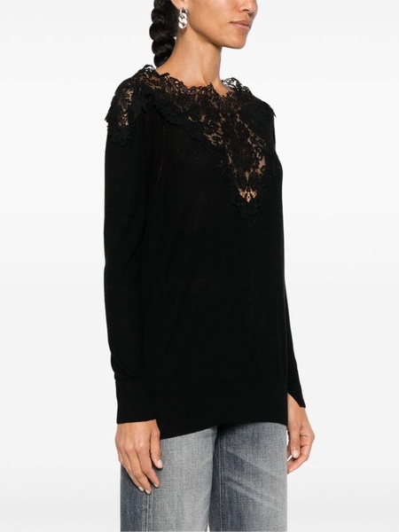 lace-detail sweater 