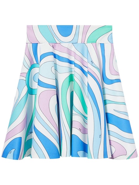 Marmo-print A-line miniskirt