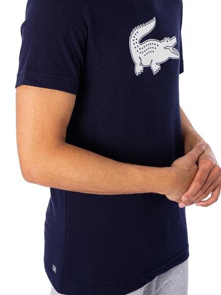 Lacoste Men's Short Sleeve Regular Fit Ultra Dry Croc Graphic Tee Shirt