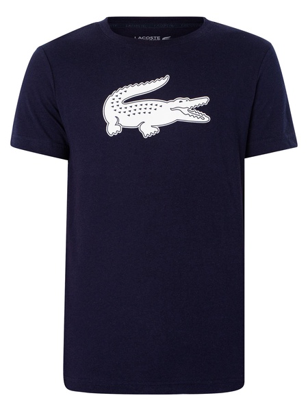 Lacoste Men's Short Sleeve Regular Fit Ultra Dry Croc Graphic Tee Shirt