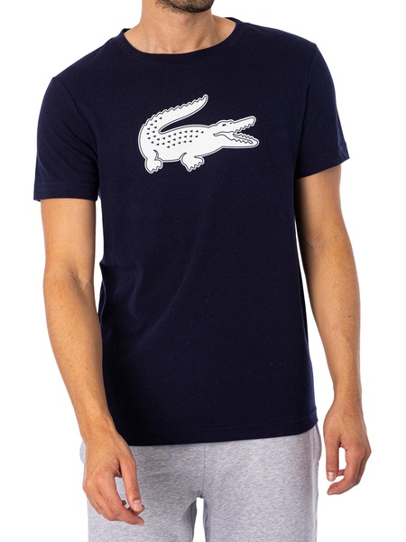 Lacoste Men's Short Sleeve Regular Fit Ultra Dry Croc Graphic Tee Shirt