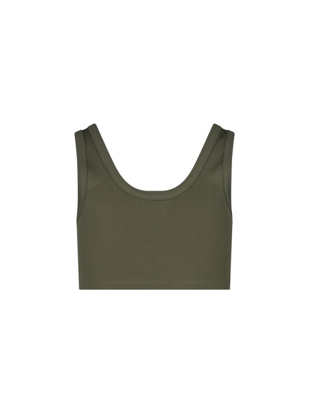 logo-plaque cotton tank top