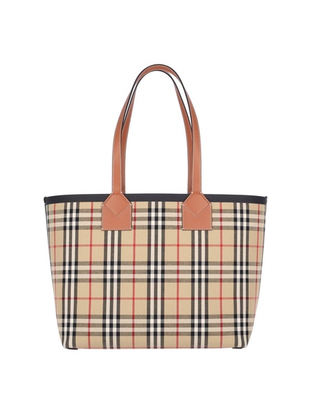 Burberry All-Over Tartan Print Medium Tote Bag