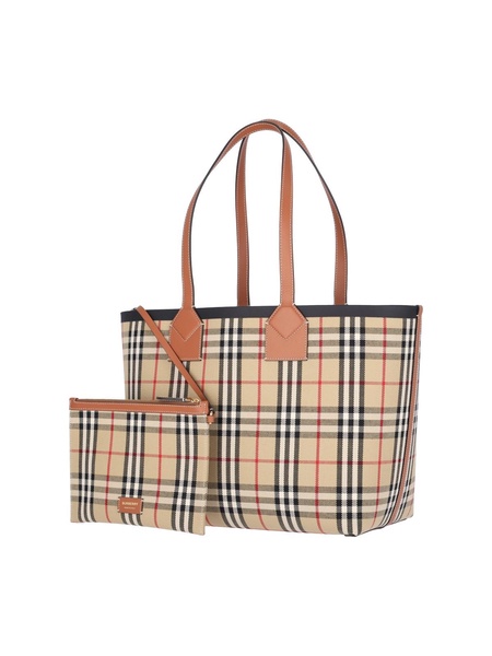 Burberry All-Over Tartan Print Medium Tote Bag