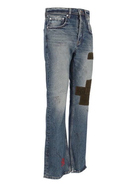 'Patchwork' bootcut jeans