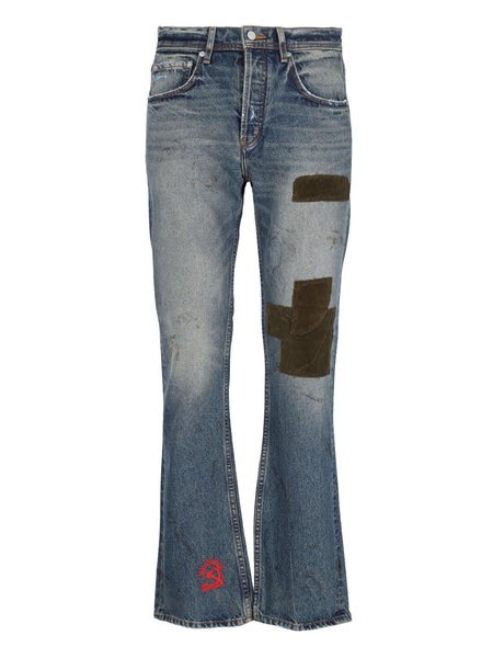 'Patchwork' bootcut jeans