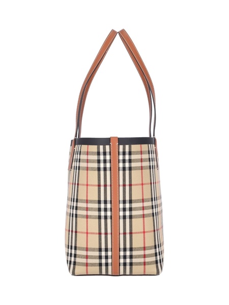 Burberry All-Over Tartan Print Medium Tote Bag