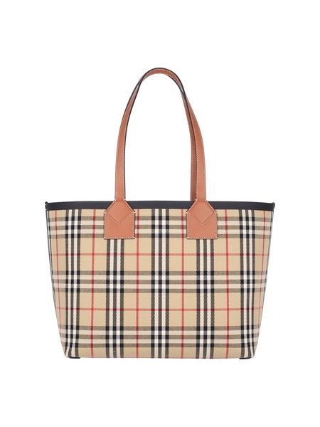 Burberry All-Over Tartan Print Medium Tote Bag