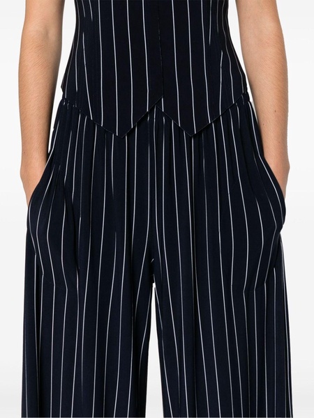 Norma Kamali Pinstripe Flared Trousers