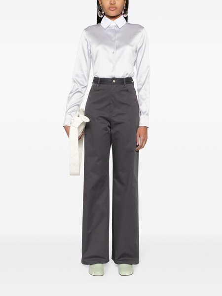 high-waist wide-leg trousers