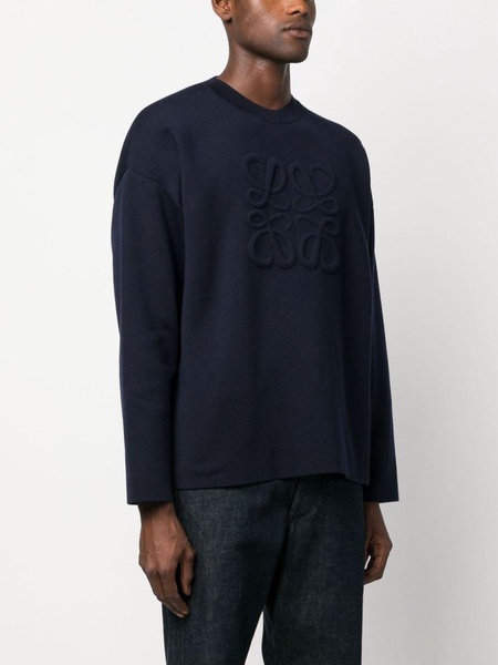 Anagram-embossed wool jumper 