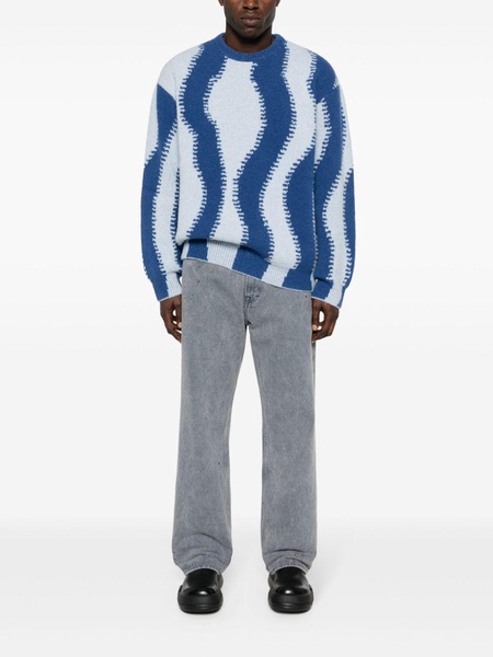 abstract-stripes patterned jumper