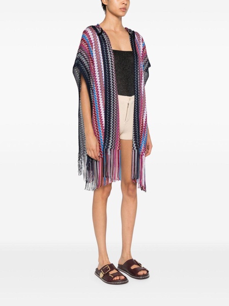 zigzag-woven poncho