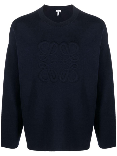 Anagram-embossed wool jumper 