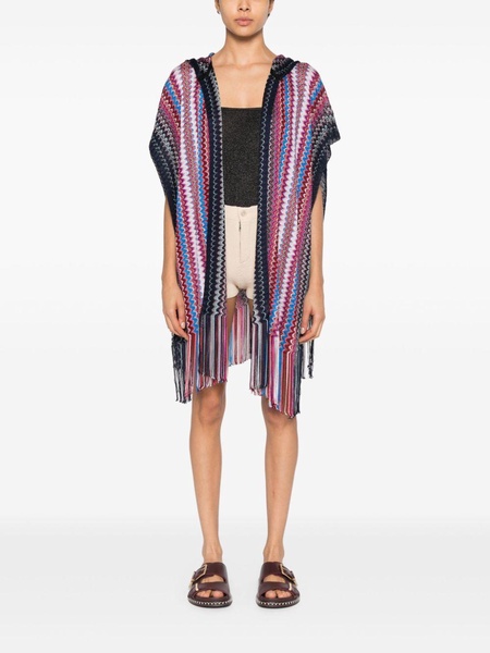 zigzag-woven poncho