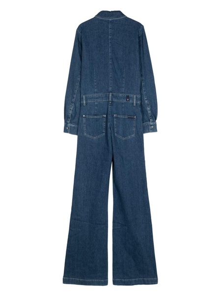 Luxe denim flared jumpsuit