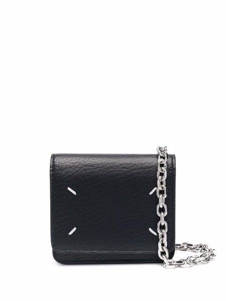 MAISON MARGIELA Elegant Black Leather Chain Wallet for Women - SS24 Season Edition