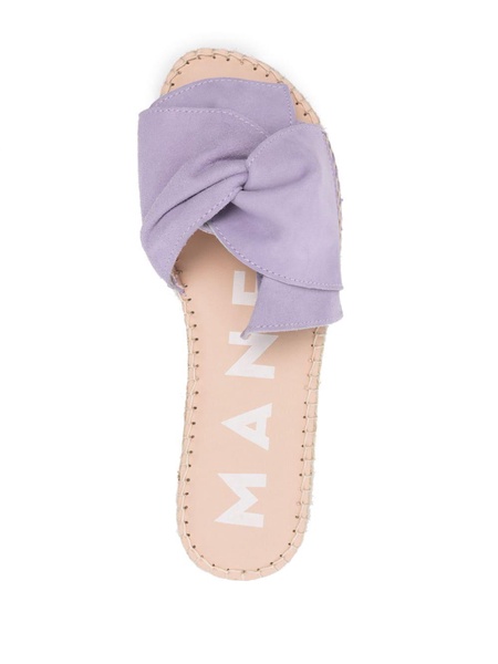 Manebi Hamptons Knot Detail Suede Sandals