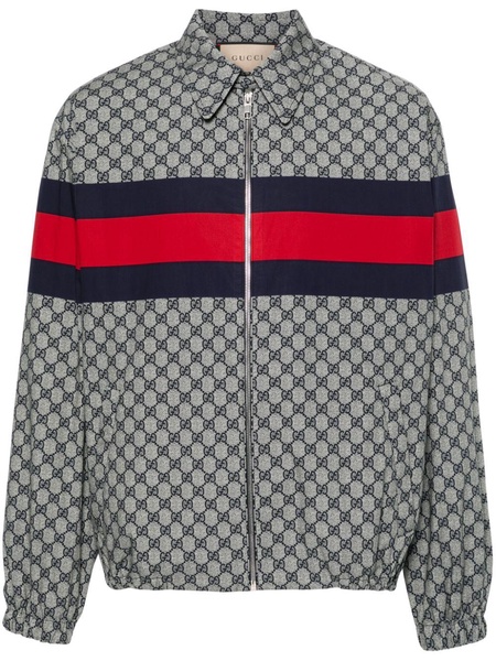 Shell-Trimmed Logo-Print Cotton-Poplin Blouson Jacket