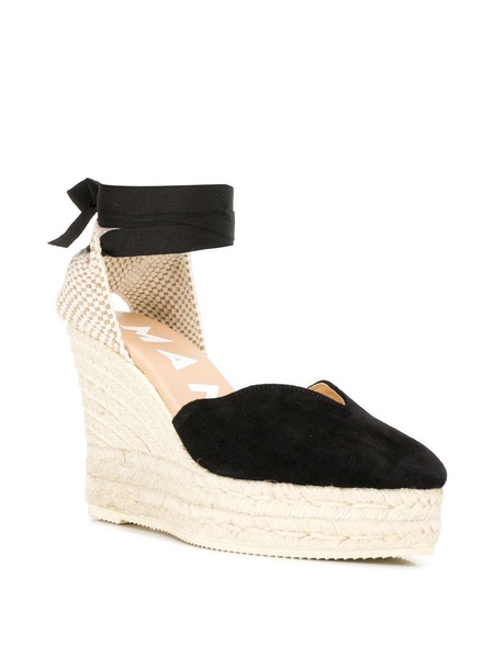 Manebi Hamptons Suede Heart Shaped Wedge Espadrilles