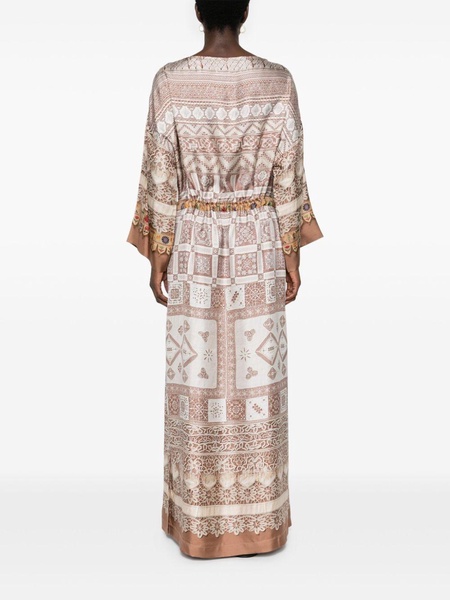 Pierre Louis Mascia Printed Silk Long Dress