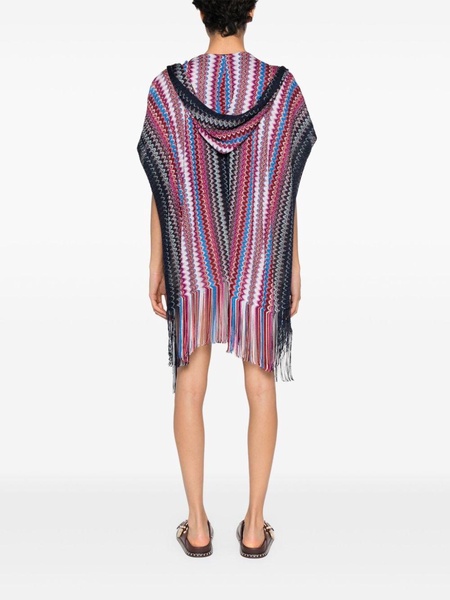 zigzag-woven poncho