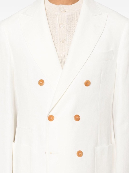 linen double-breasted suit