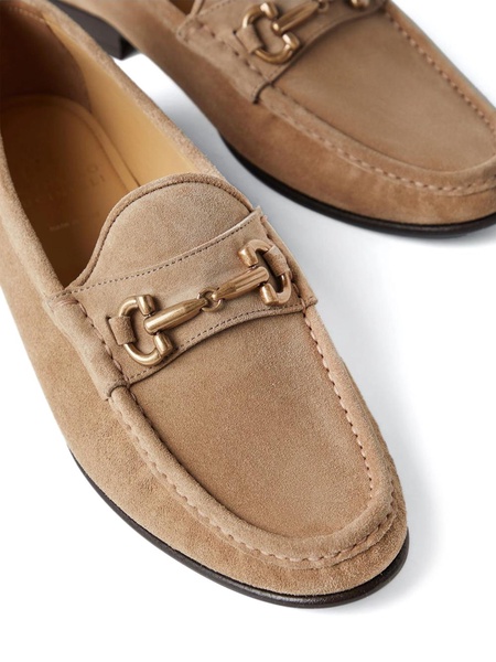 almond-toe leather loafers 