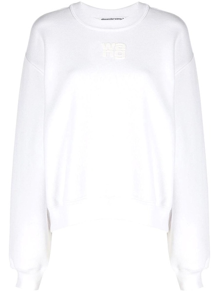 Alexander Wang Essential Terry Crew Sweatshirt With Puff Paint Logo Clothing