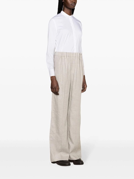 metallic-threading palazzo pants