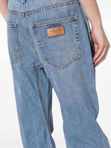 twisted straight-leg jeans