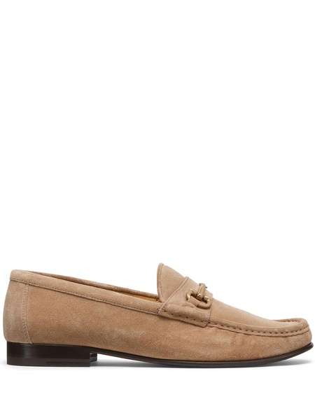 almond-toe leather loafers 