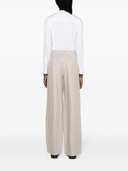 metallic-threading palazzo pants