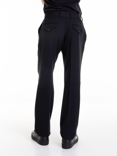 Black stretch wool pants