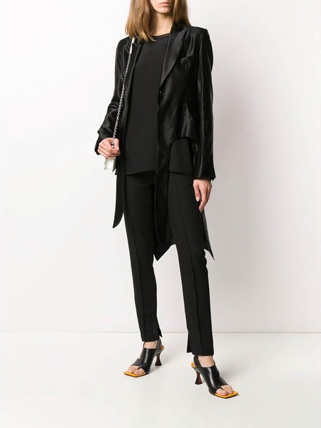 Cotton-blend asymmetric tail jacket