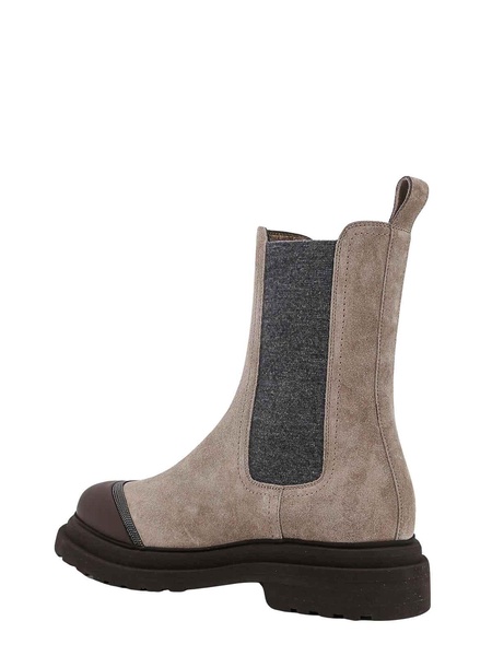 Brunello Cucinelli Rounded Toe High Ankle Boots