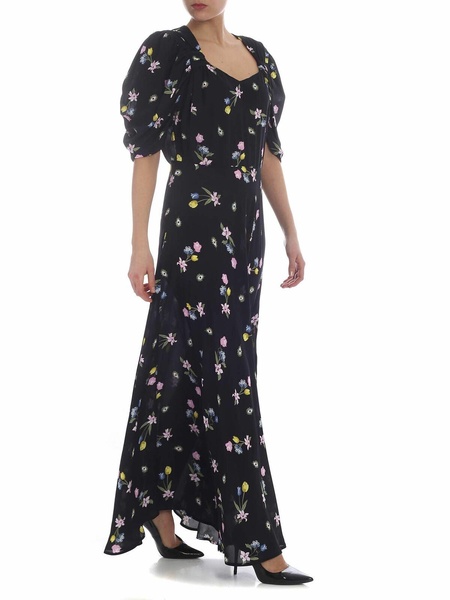 Ischia flower dress in black