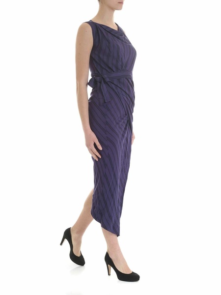 Vian dress with blue and black stripes