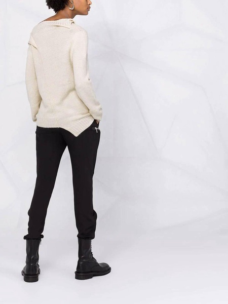 asymmetrical-collar wool jumper