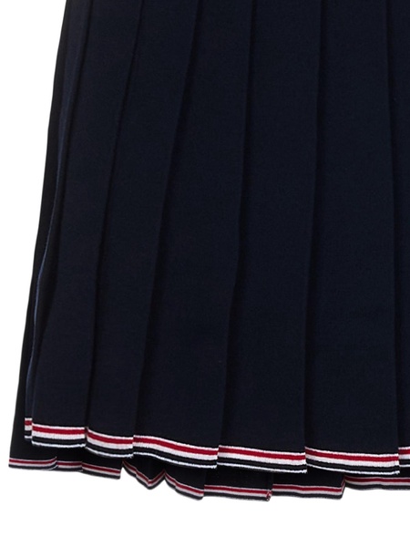 Virgin wool blend pleated skirt