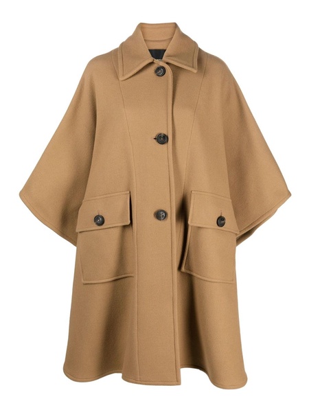 batwing-sleeves wool-blend coat