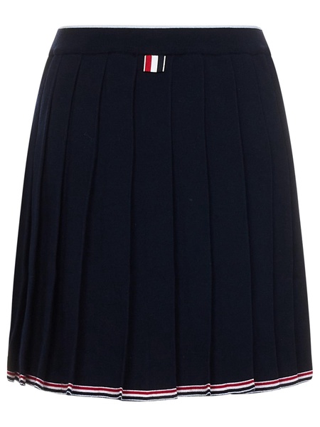 Virgin wool blend pleated skirt