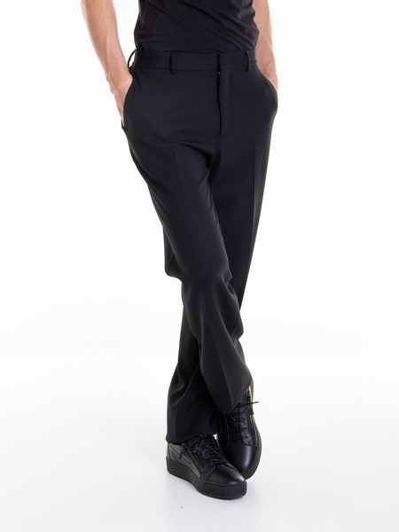 Black stretch wool pants