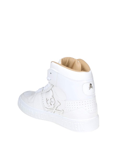 Snaekers Hi Top In Pelle Bianca - Bianco / 44