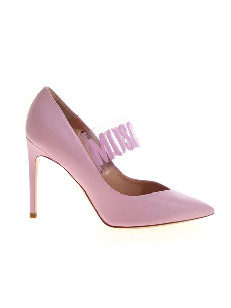 Branded strap pumps in pink